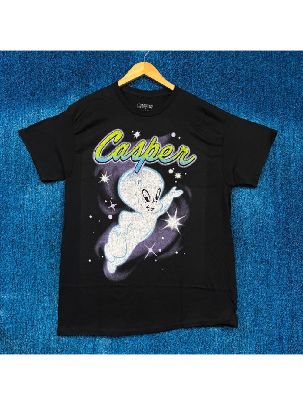 Casper the Friendly Ghost Airbrush Style Stars Cartoon Tee L
